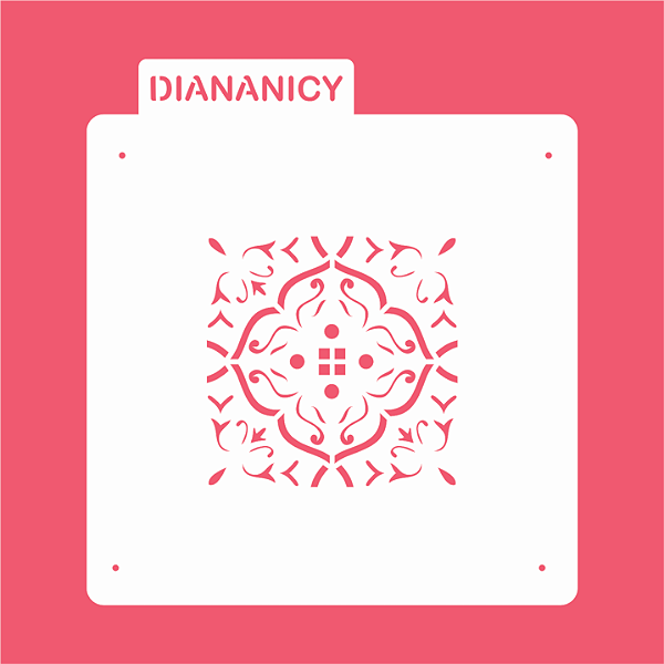 Estêncil Diananicy Nº 334  - Stencil Azulejo