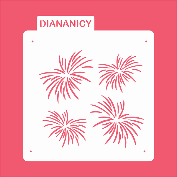 Estêncil Diananicy Nº 327  - Stencil Quatro Fogos