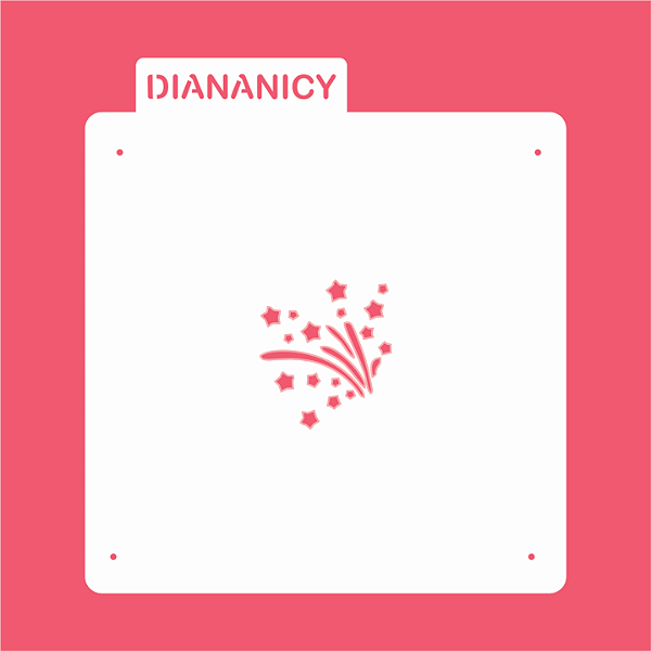 Estêncil Diananicy Nº 326  - Stencil Fogos