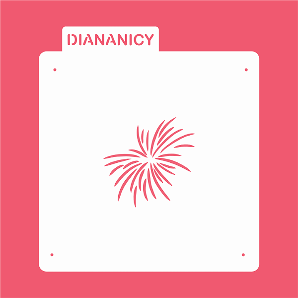 Estêncil Diananicy Nº 324  - Stencil Fogos Único - Modelo2