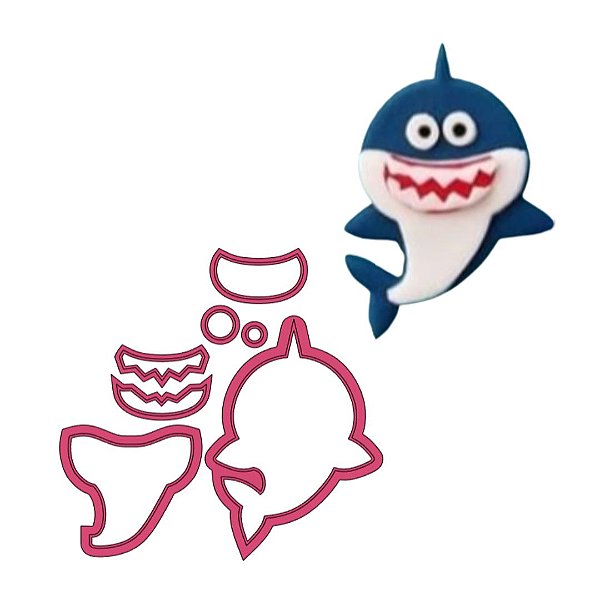 Cortador Tubarão Baby Shark 5cm - D251271