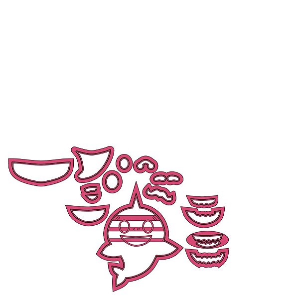 Cortador Tubarão Baby Shark 5cm - D251269