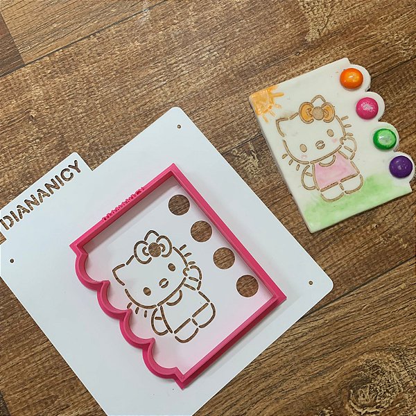Estêncil Diananicy Nº 463 - Stencil Pintura Hello Kitty
