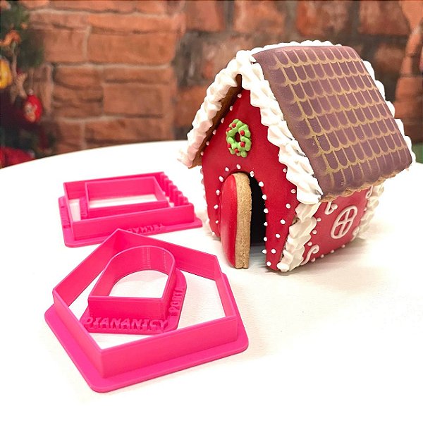 Cortador e Marcador Casinha Montável COM ESTÊNCIL TELHADO Nº 394 - D240009