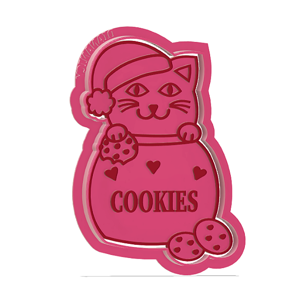 Cortador e Marcador Gato Pote Cookies -  D240022