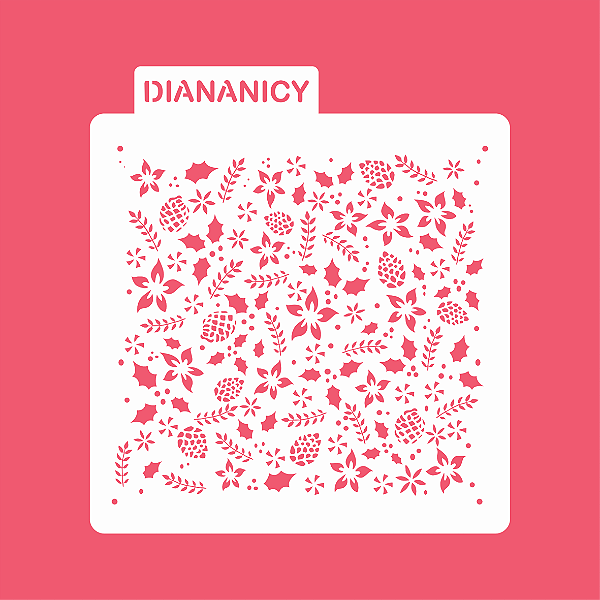 Estêncil Diananicy Nº 397 - Stencil Textura Christmas