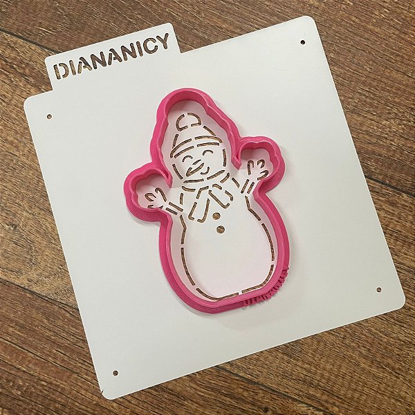 Estêncil Diananicy Nº 411  - Cortador e Stencil Boneco de Neve