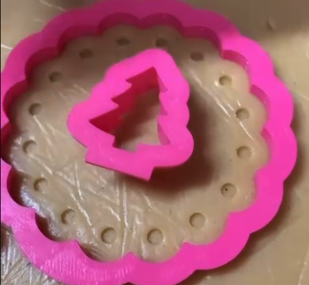 Cortador Linzer Redondo Árvore Babadinho