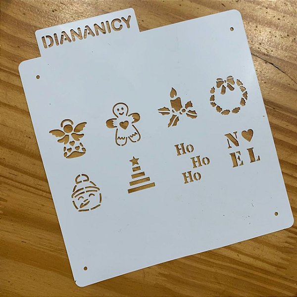 Estêncil Diananicy Nº254 - Stencil Mini Desenhos Natalinos