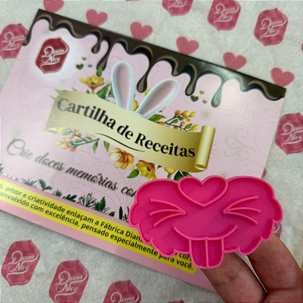 Cortador e Marcador Focinho Coelho - D250040 + CARTILHA DE RECEITAS