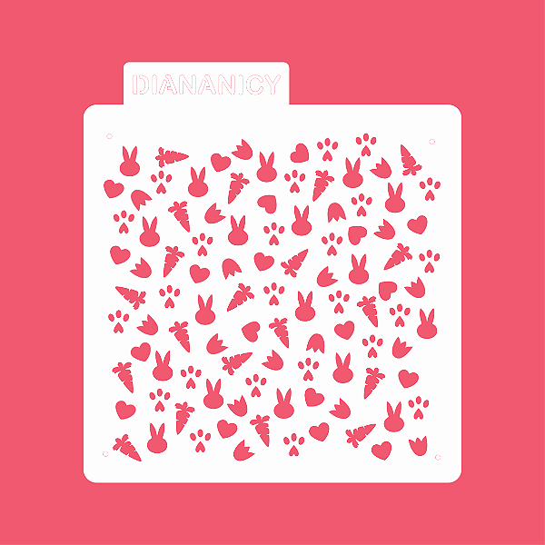 Estêncil Diananicy Nº 443 - Stencil Textura Páscoa Feliz