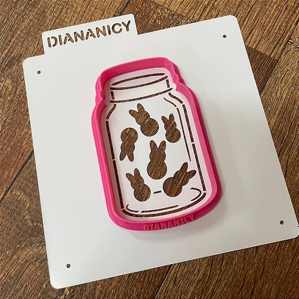 Estêncil Diananicy Nº 472 - Stencil e Cortador Potinho Páscoa