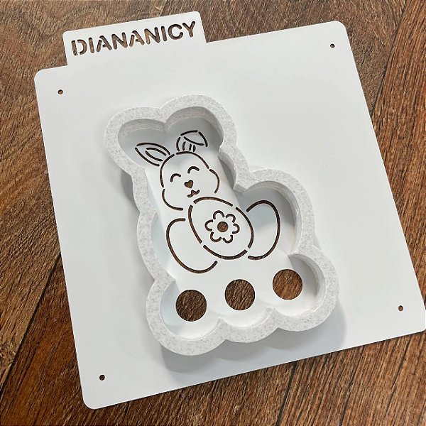 Estêncil Diananicy Nº 460 - Stencil e Cortador Pintura Coelho Ovos