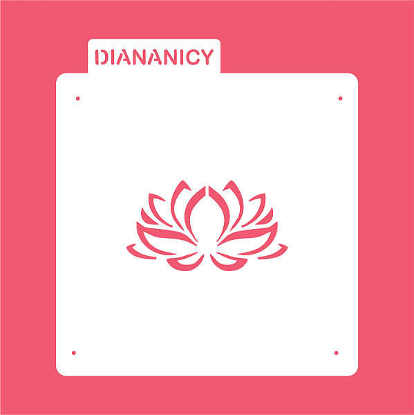 Estêncil Diananicy Nº 392 - Stencil Flor Lótus