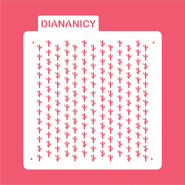 Estêncil Diananicy Nº 420 - Stencil Cacto