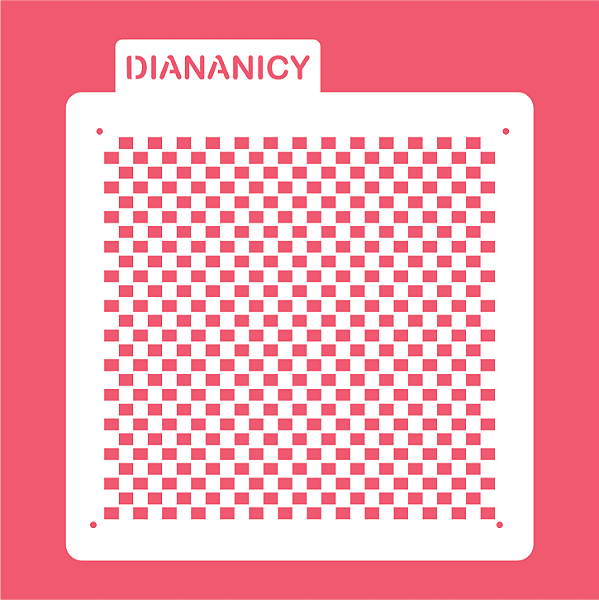 Estêncil Diananicy Nº 414 - Stencil Quadradinho Futebol