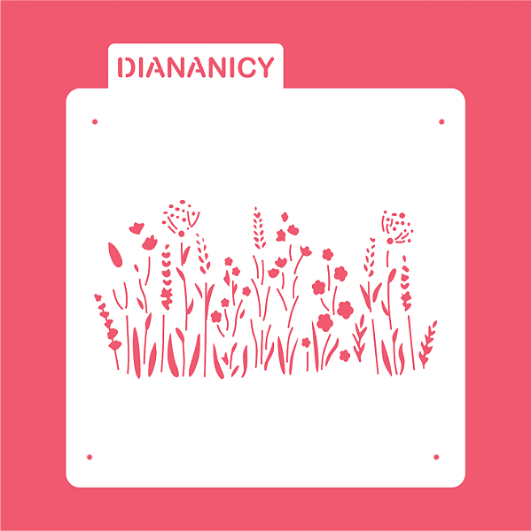 Estêncil Diananicy Nº 426 - Stencil Jardim