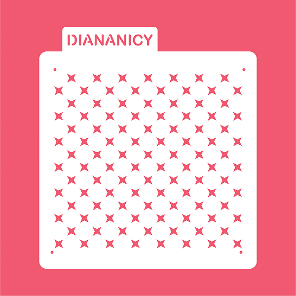 Estêncil Diananicy Nº 430 - Stencil Textura Estrelas Acabamento