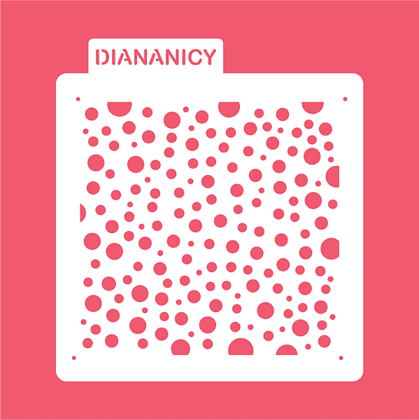 Estêncil Diananicy Nº 431 - Stencil Bolas Bolhas