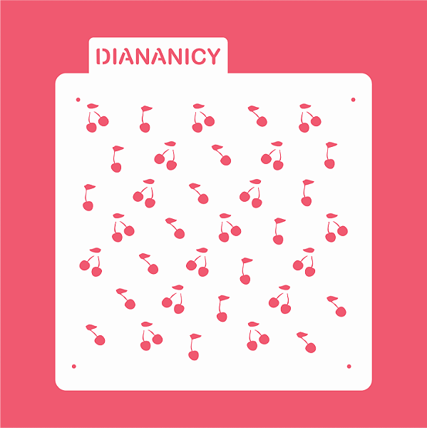 Estêncil Diananicy Nº 433 - Stencil Cereja Cerejinha