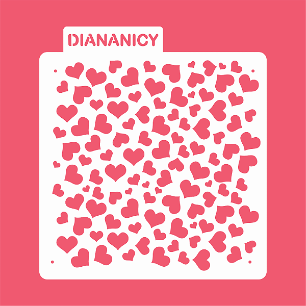 Estêncil Diananicy Nº 435 - Stencil Corações