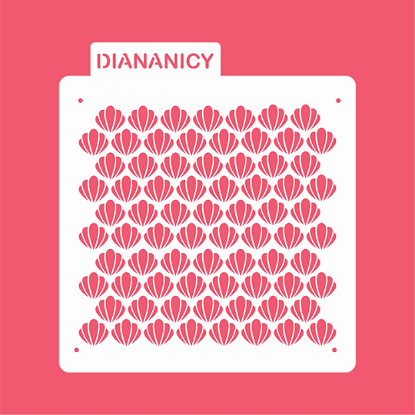 Estêncil Diananicy Nº 437 - Stencil Conchas