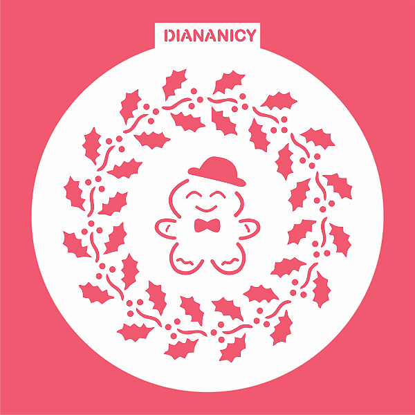 Estêncil Diananicy Nº 482 - Stencil Gingerbread Redondo
