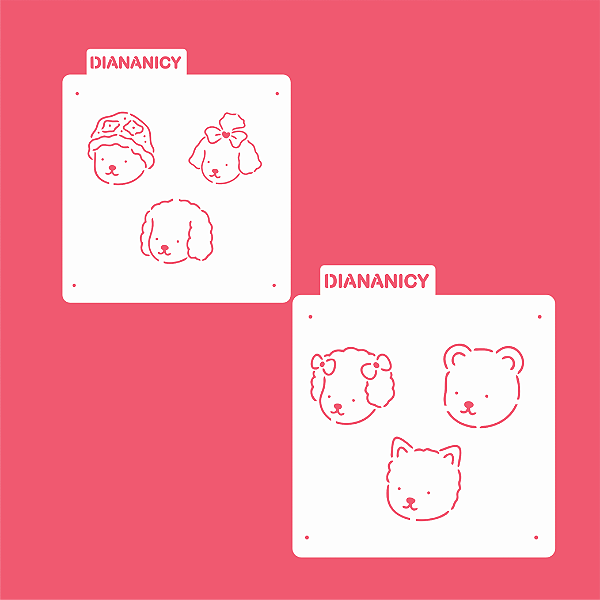 Estêncil Diananicy Nº 496 - Stencil Cabecinhas Bobbie Goods