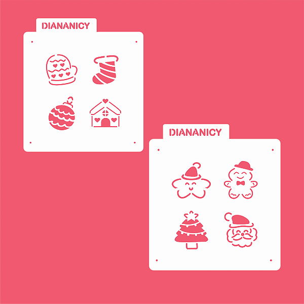 Estêncil Diananicy Nº 497 - Stencil Desenhos Natalinos