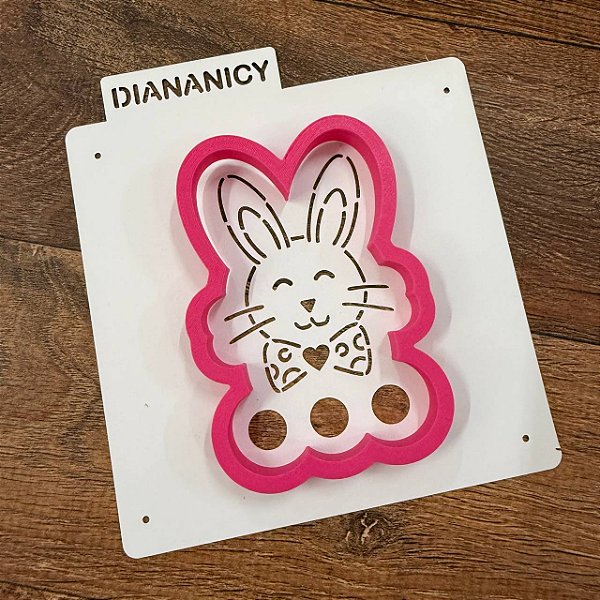 D260013 Cortador Estêncil Coelho Feliz Pintura Nº 534