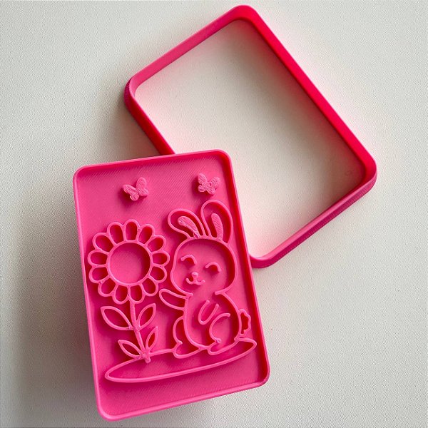 D260036 - Cortador e Marcador Card Coelho Floral