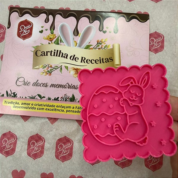 D260040 - Cortador e Marcador Coelho Dorminhoco Babadinho + CARTILHA DE RECEITAS