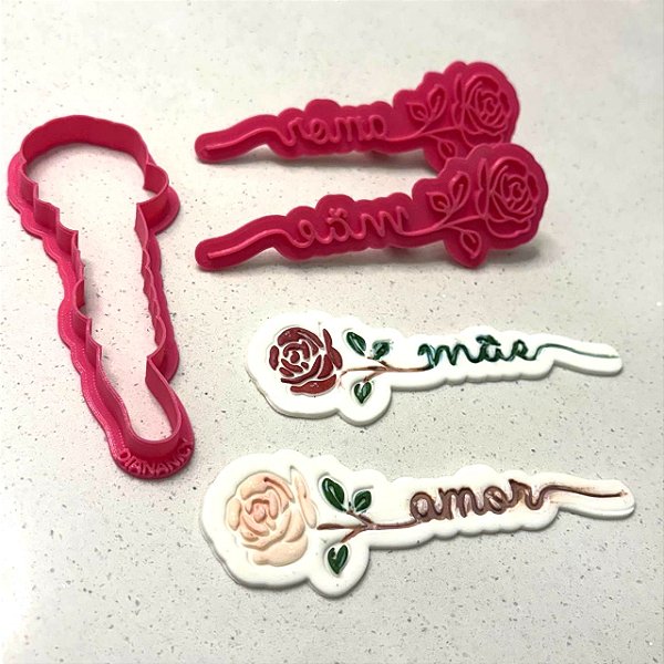 Dupla Cortador e Marcador Amor e Mãe Rosa - D260297
