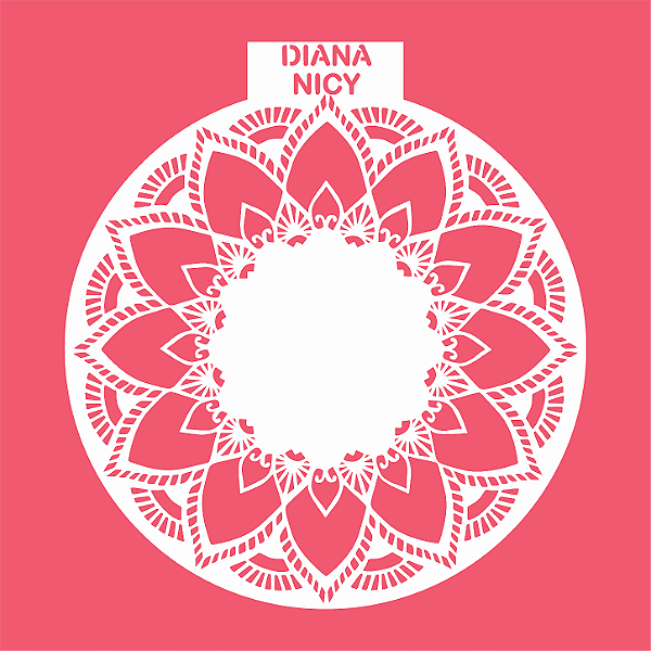 Estêncil Diananicy Nº 613 - Stencil Mandala Segundo Redondo Confeitaria Pasta Biscoito