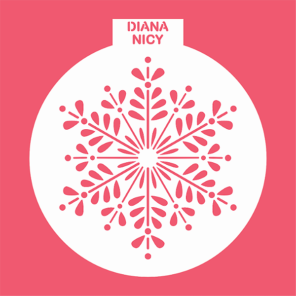 Estêncil Diananicy Nº 626 - Stencil Floco Redondo Confeitaria Pasta Biscoito