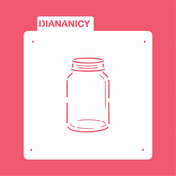 Estêncil Diananicy Nº 607 - Stencil Potinho Confeitaria Pasta Biscoito