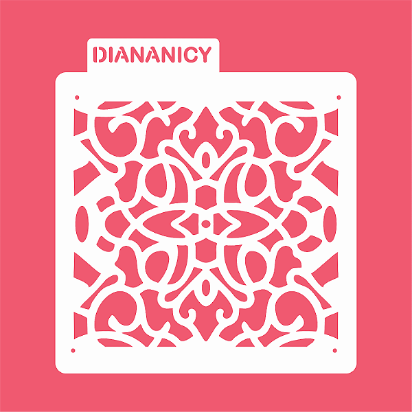 Estêncil Diananicy Nº 606 - Stencil Ladrilho Confeitaria Pasta Biscoito