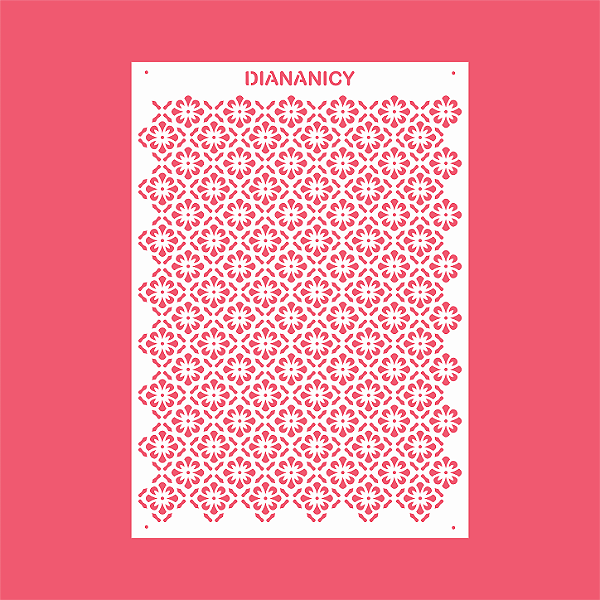 Estêncil Diananicy Nº 571 - Stencil Textura Arabe Confeitaria Pasta Biscoito