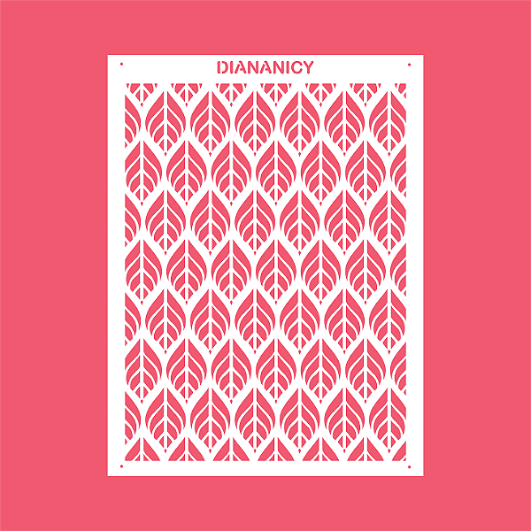 Estêncil Diananicy Nº 572 - Stencil Textura Penas Confeitaria Pasta Biscoito
