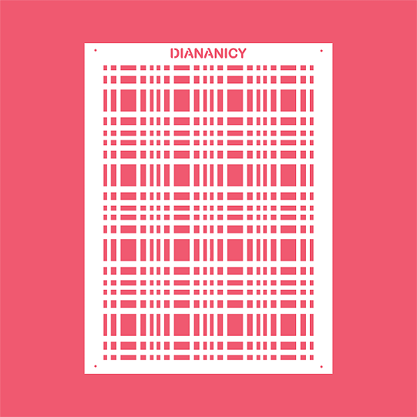 Estêncil Diananicy Nº 566 - Stencil Quadriculado Confeitaria Pasta Biscoito