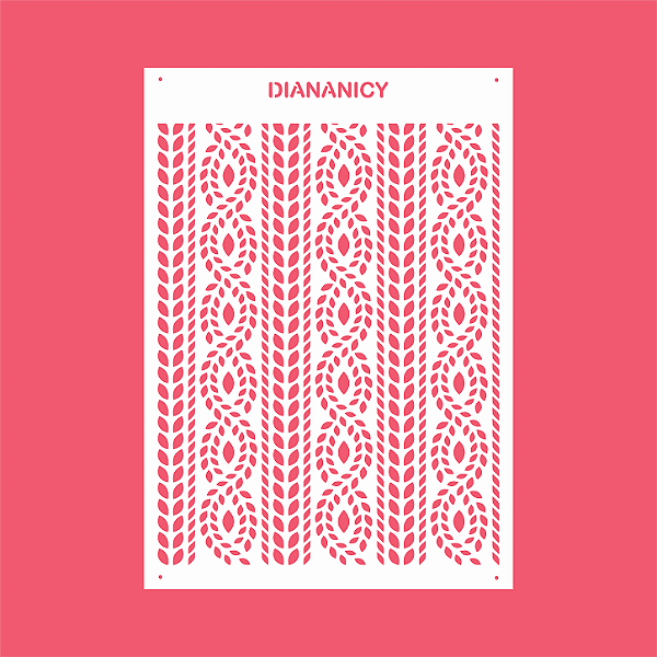 Estêncil Diananicy Nº 579 - Stencil Tricô Confeitaria Pasta Biscoito