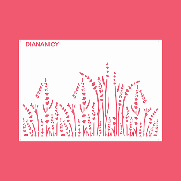 Estêncil Diananicy Nº 586 - Stencil Lavanda Confeitaria Pasta Biscoito
