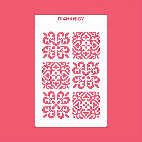 Estêncil Diananicy Nº 581 - Stencil Azulejos Diferentes Confeitaria Pasta Biscoito