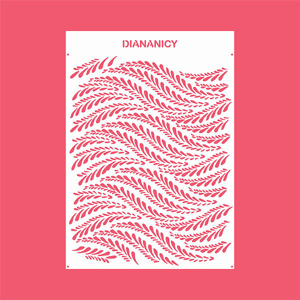 Estêncil Diananicy Nº 582 - Stencil Elegância Confeitaria Pasta Biscoito