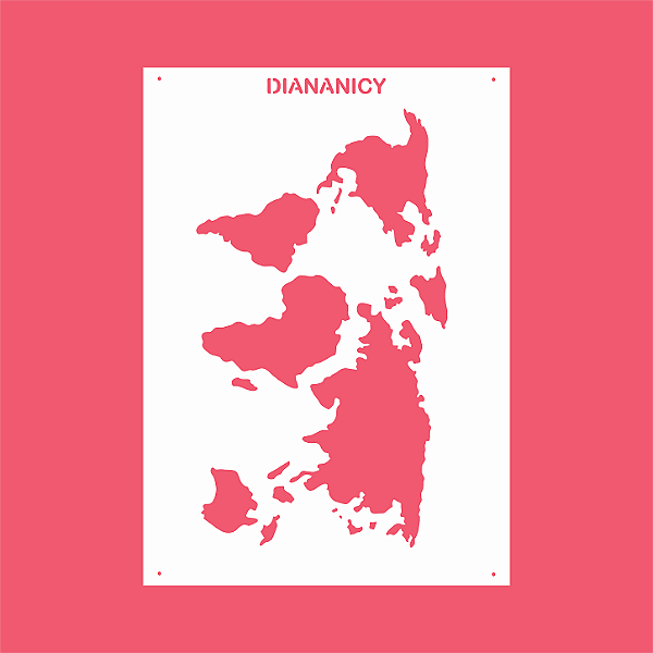 Estêncil Diananicy Nº 561 - Stencil Mapa Confeitaria Pasta Biscoito