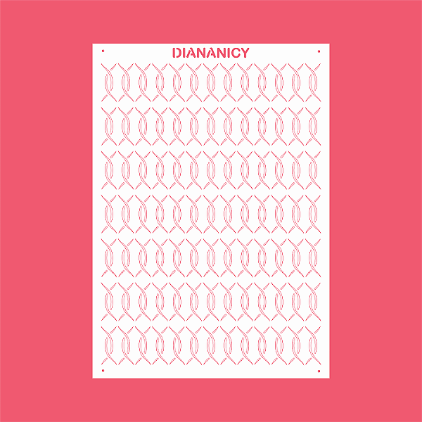 Estêncil Diananicy Nº 565 - Stencil Ondulado Entrelaçado Confeitaria Pasta Biscoito