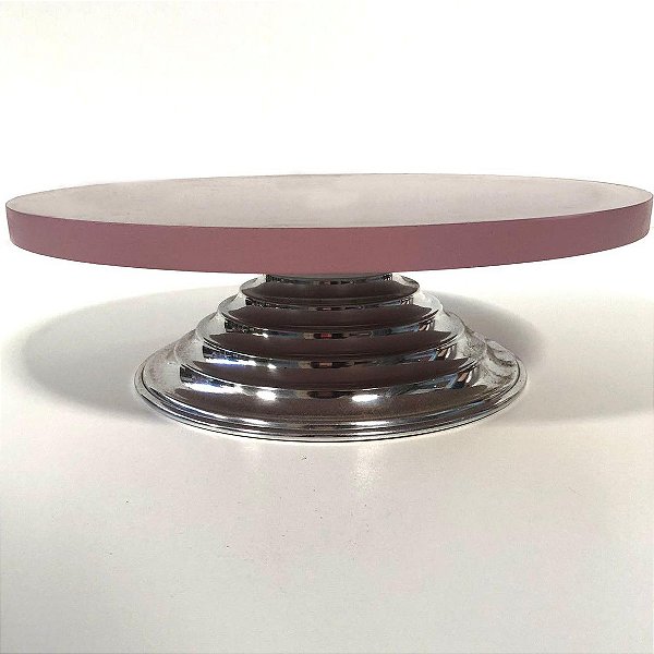 Bailarina em MDF rosê com Pedestal Prata