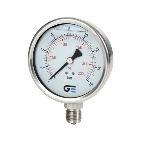 Manômetro 0-16 Bar Glicerinado 1/4" em Inox - Genebre