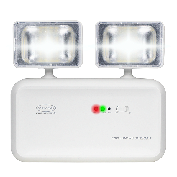 Luminária de Emergência 1200 Lúmens (2 Fárois) - Segurimax