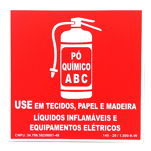 Placa de Sinalização Fotoluminescente (Extintor ABC) Modelo E5B